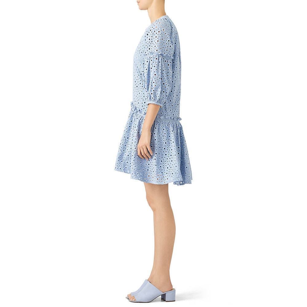 Prose & Poetry Dress Delaney Eyelet Blue Size M - Picture 3 of 10